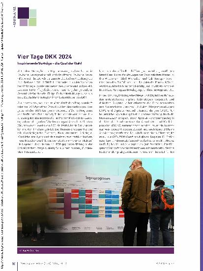Vorschauseite 1: Vier Tage DKK 2024 Inspirierende Vorträge – die Qual der Wahl
