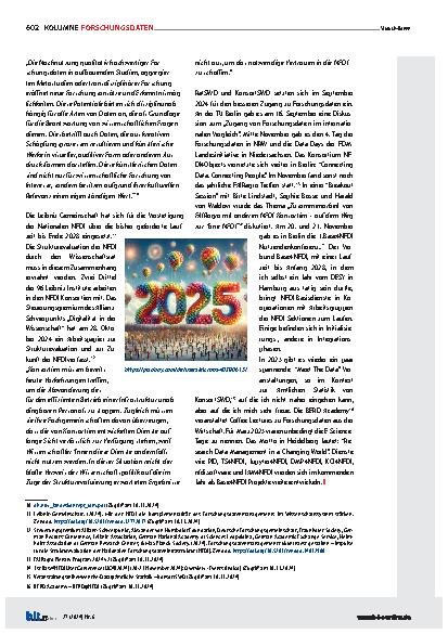 Vorschauseite 3: User Communities und Demokratiebildung mit qualitativ hochwertigen Forschungsdaten 2025 und die Magie der Weiterentwicklungen im FDM