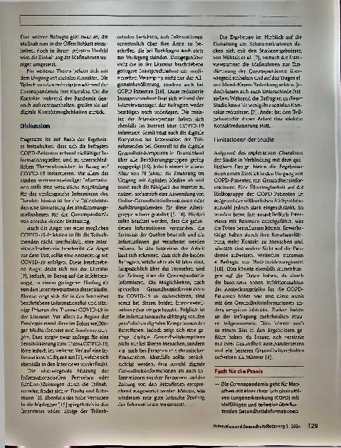 Vorschauseite 5: Gesundheitsinformationen in der Pandemie - Wahrnehmungen von Menschen mit einer chronisch obstruktiven Lungenerkrankung