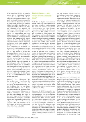 Vorschauseite 6: Die Zeit auf der neonatologischen Intensivstation – Das Erleben von Eltern frühgeborener Kinder – Eine internationale Literaturstudie