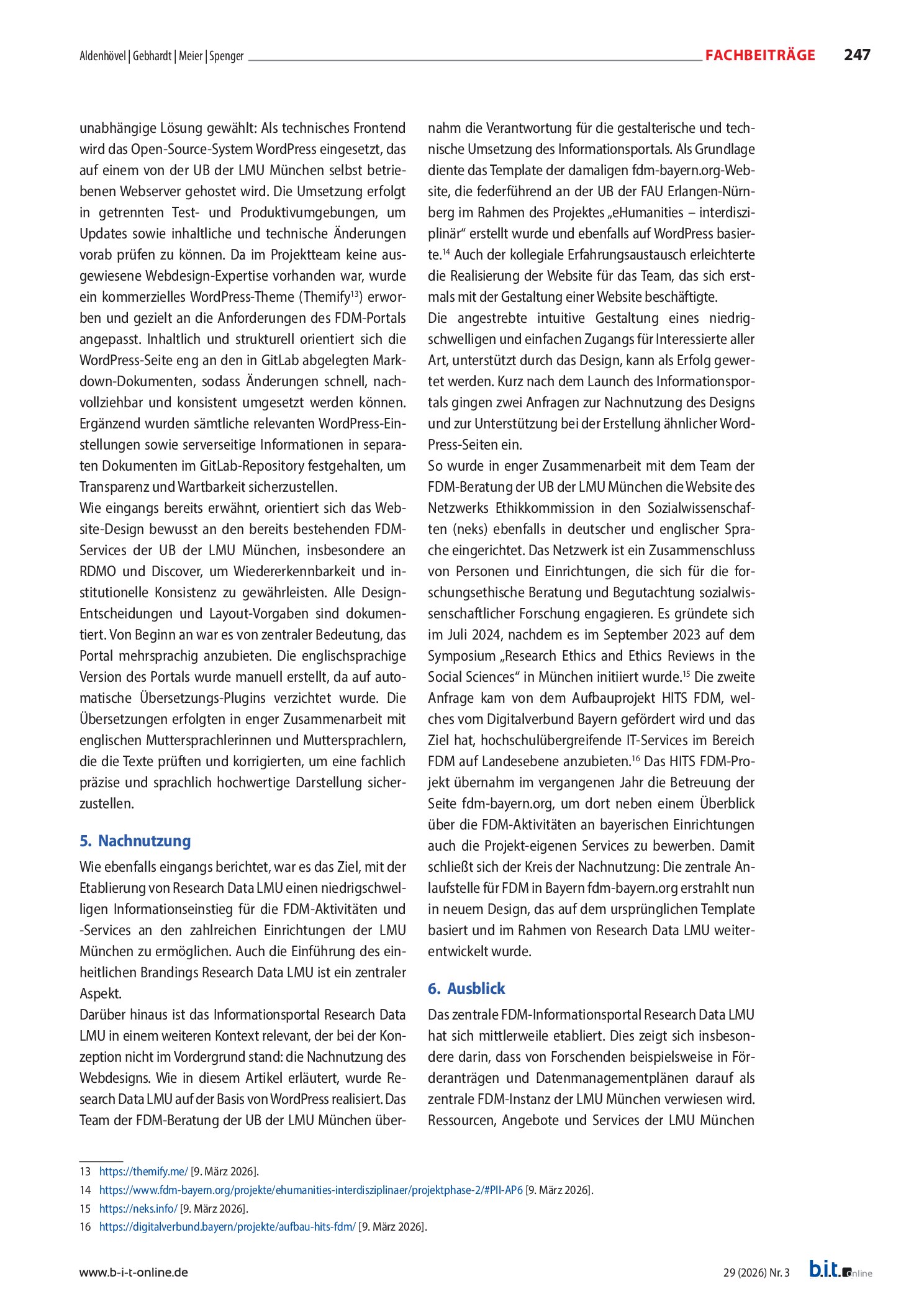 Vorschauseite 5: Wer macht eigentlich was? Ein zentrales FDM-Informationsportal für die LMU München