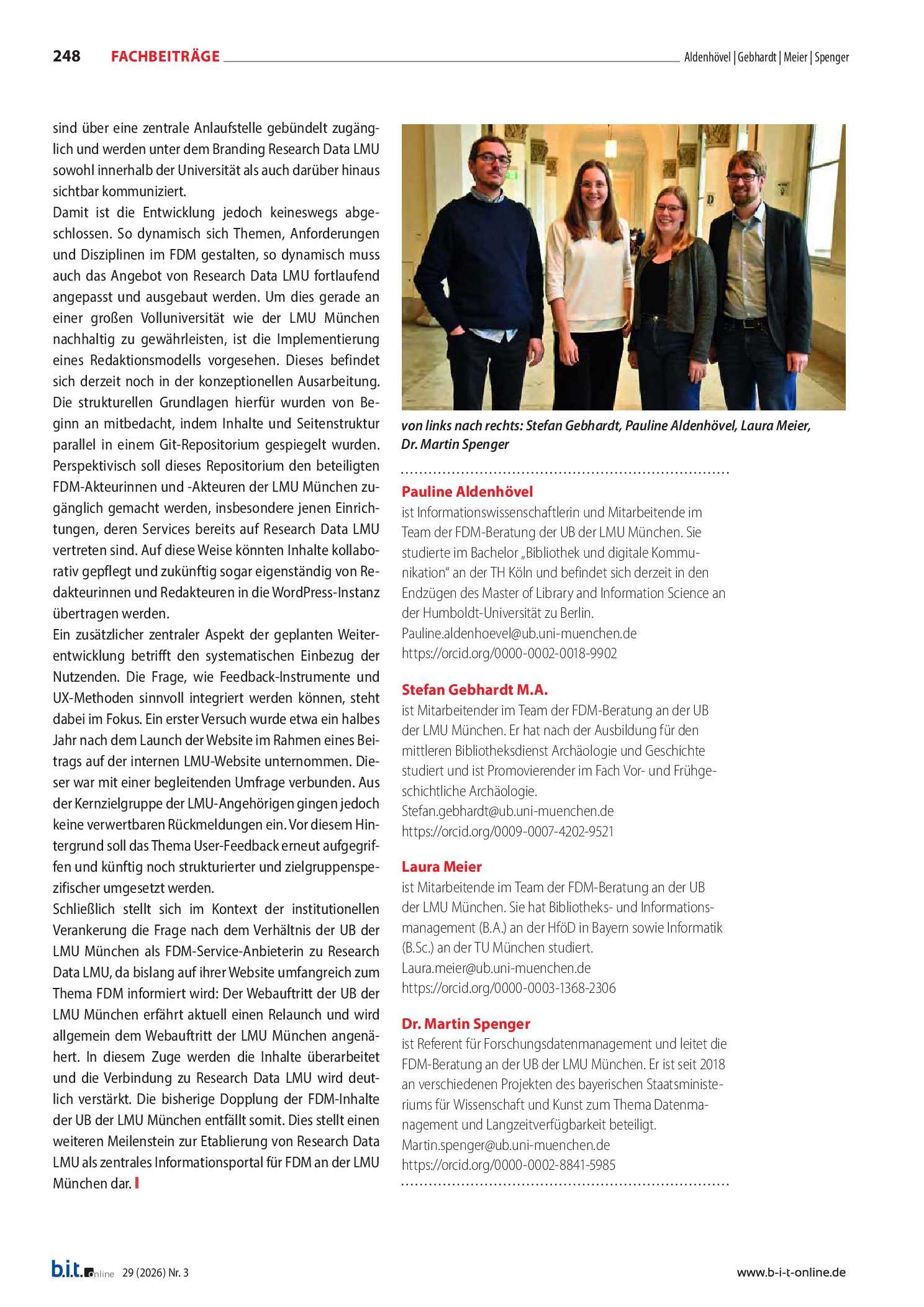 Vorschauseite 6: Wer macht eigentlich was? Ein zentrales FDM-Informationsportal für die LMU München
