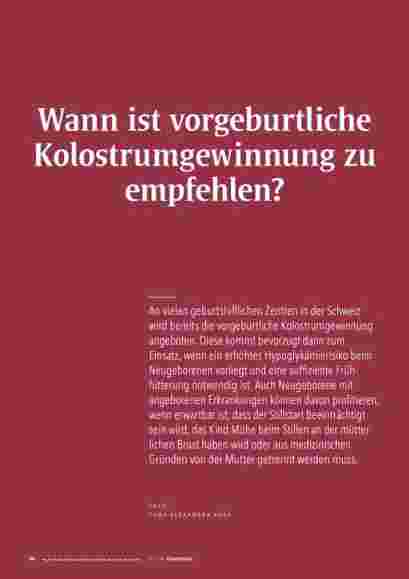 Vorschauseite 1: Wann ist vorgeburtliche Kolostrumgewinnung zu empfehlen?