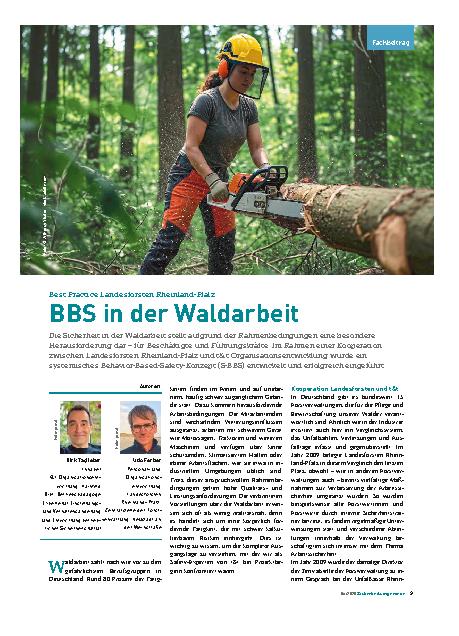 Vorschauseite 1: Best Practice Landesforsten Rheinland-Pfalz BBS in der Waldarbeit