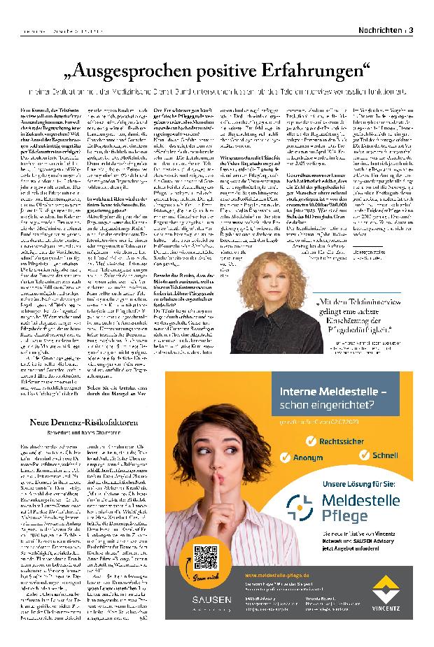 Vorschauseite 1: "Ausgesprochen positive Erfahrungen"