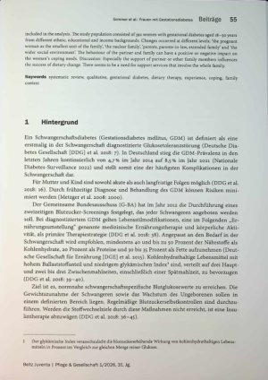 Vorschauseite 2: Wie Frauen mit Gestationsdiabetes die Bewältigungsanforderungen der therapeutisch empfohlenen Ernährungsumstellung im familiären Kontext erleben - ein systematischer Review qualit…