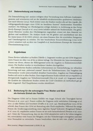 Vorschauseite 6: Wie Frauen mit Gestationsdiabetes die Bewältigungsanforderungen der therapeutisch empfohlenen Ernährungsumstellung im familiären Kontext erleben - ein systematischer Review qualit…