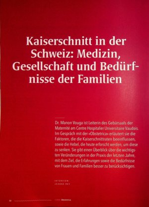 Vorschauseite 1: Kaiserschnitt in der Schweiz: Medizin, Gesellschaft und Bedürfnisse der Familien