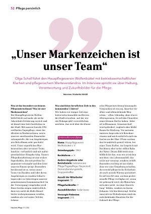 Vorschauseite 1: „Unser Markenzeichen ist unser Team“
