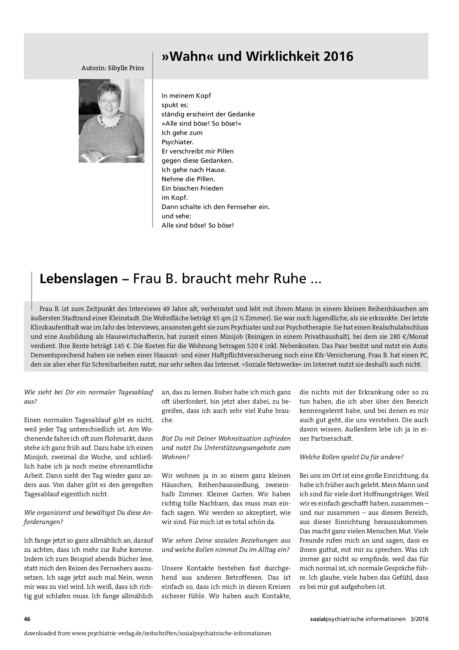 Vorschauseite 1: »Wahn« und Wirklichkeit