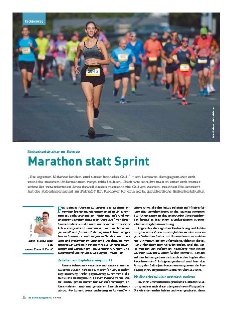 Vorschauseite 1: Sicherheitskultur im Betrieb Marathon statt Sprint