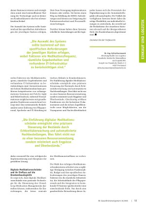 Vorschauseite 3: Arzneimittellogistik mit digitalen Medikationsschränken Closed Loop Medication Management für Stationen
