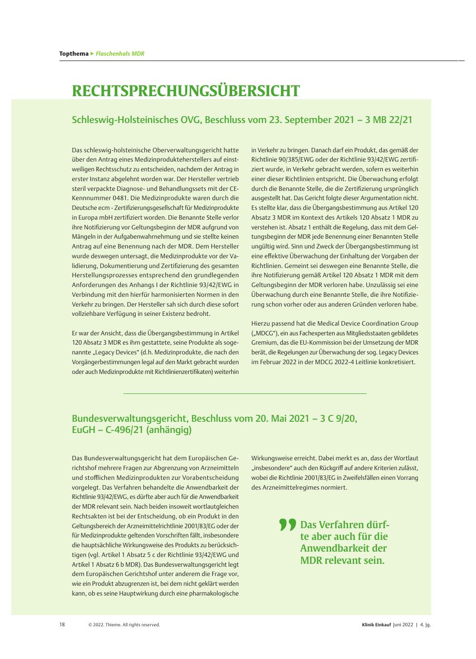 Vorschauseite 1: Rechtsprechungsübersicht
