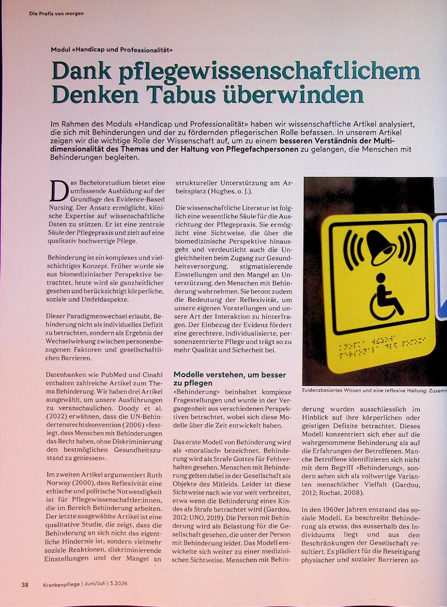 Vorschauseite 1: Dank pflegewissenschaftlichem Denken Tabus überwinden