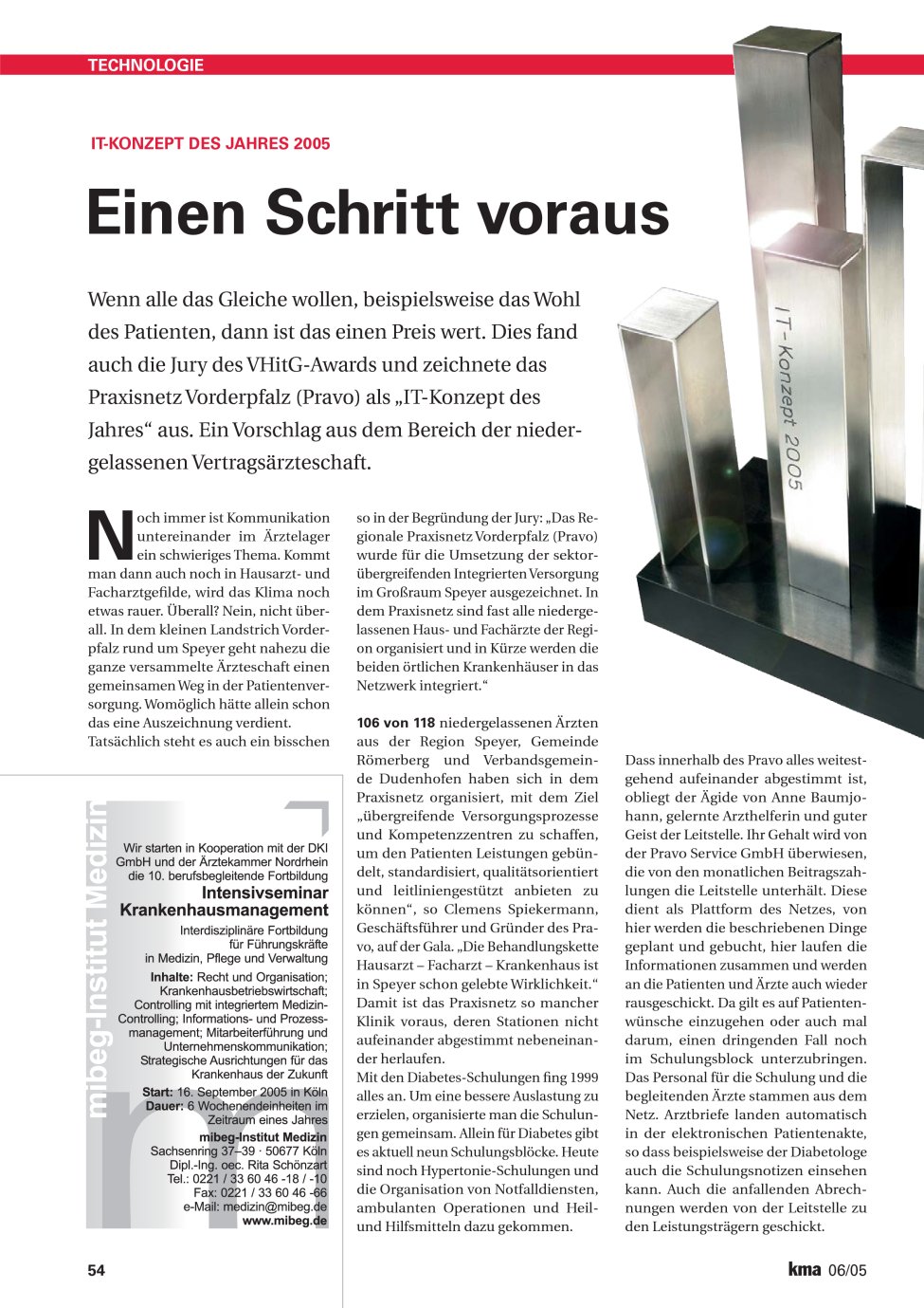 Vorschauseite 1: Einen Schritt voraus