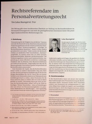 Vorschauseite 1: Rechtsreferendare im Personalvertretungsrecht