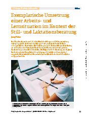 Vorschauseite 1: Exemplarische Umsetzung einer Arbeitsund Lernsituation im Kontext der Stillund Laktationsberatung