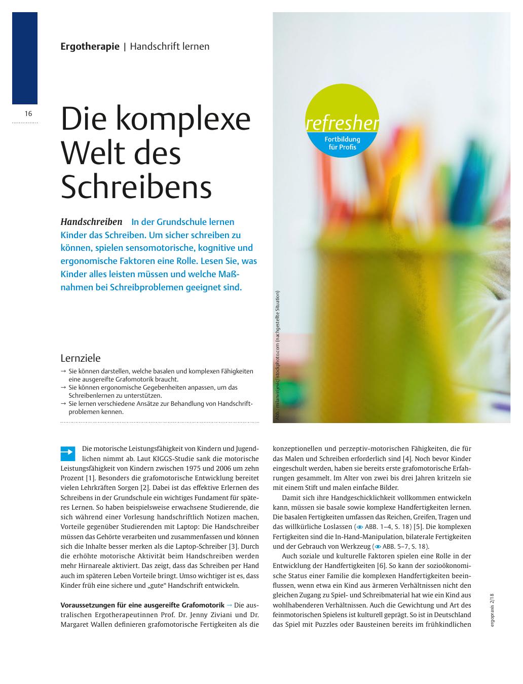 Vorschauseite 1: Handschreiben ? Die komplexe Welt des Schreibens