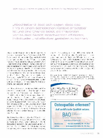 Vorschauseite 6: Validierung des „Functional Movement Screen“ im Rahmen der betrieblichen Gesundheitsförderung für Büromitarbeiter:innen
