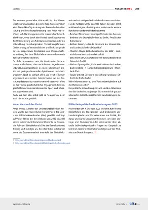 Vorschauseite 2: Kolumne aus dem Vorstand des Deutschen Bibliotheksverbandes e. V. (dbv)