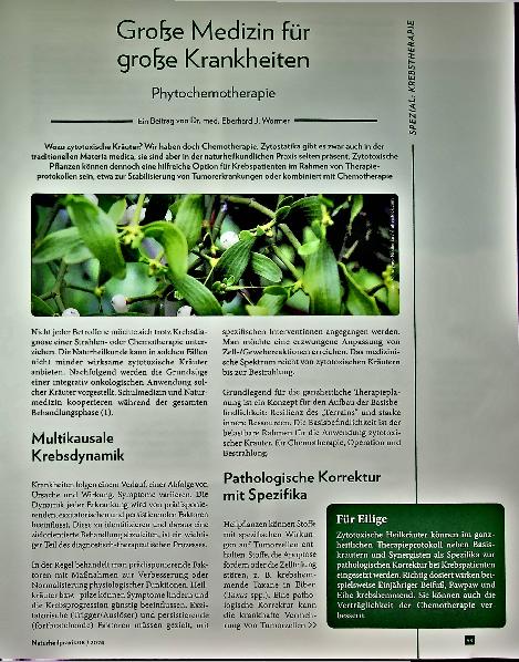 Vorschauseite 1: Große Medizin für große Krankheiten: Phytochemotherapie