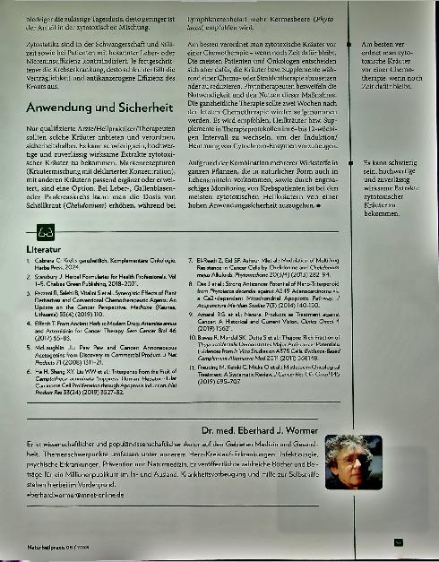 Vorschauseite 5: Große Medizin für große Krankheiten: Phytochemotherapie