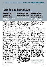 Vorschauseite 1: Urteile und Beschlüsse