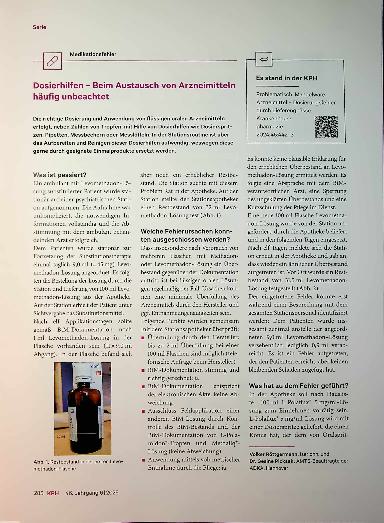 Vorschauseite 1: Dosierhilfen - Beim Austausch von Arzneimitteln häufig unbeachtet