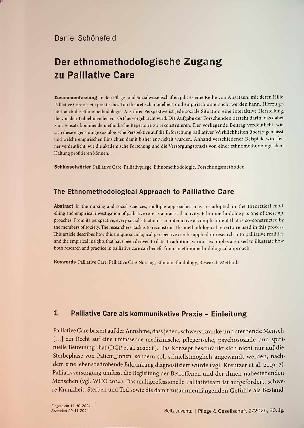 Vorschauseite 1: Der ethnomethodologische Zugang zu Palliative Care