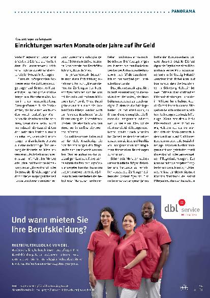 Vorschauseite 1: Einrichtungen warten Monate oder Jahre auf ihr Geld.
