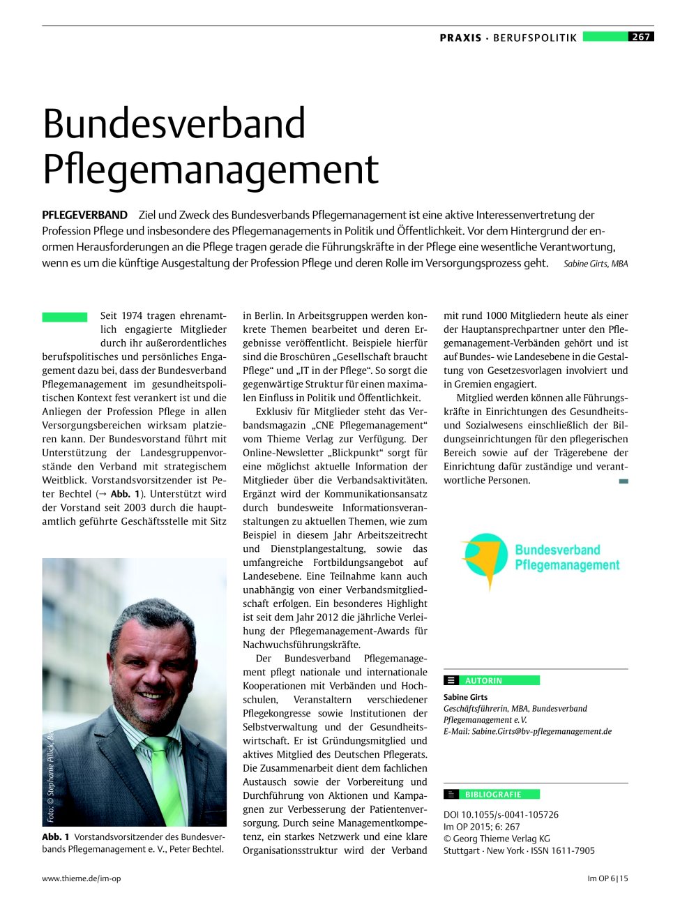Vorschauseite 1: Bundesverband Pflegemanagement