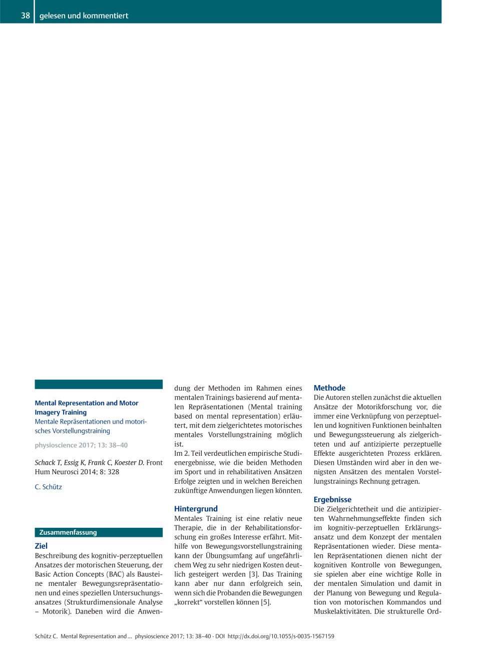 Vorschauseite 1: Mental Representation and Motor Imagery Training