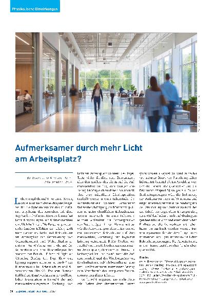 Vorschauseite 1: Aufmerksamer durch mehr Licht am Arbeitsplatz?