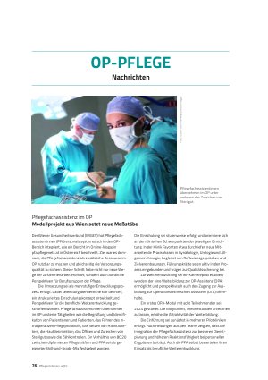 Vorschauseite 1: OP Pflege Nachrichten