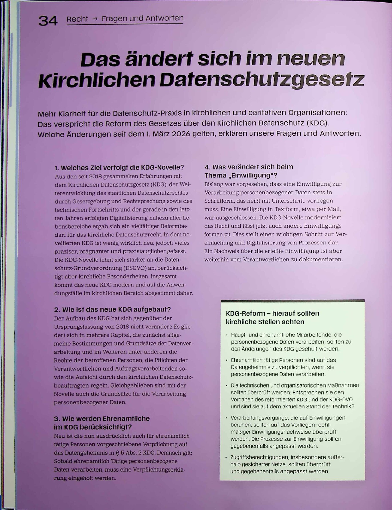 Vorschauseite 1: Das ändert sich im neuen kirchlichen Datenschutzgesetz