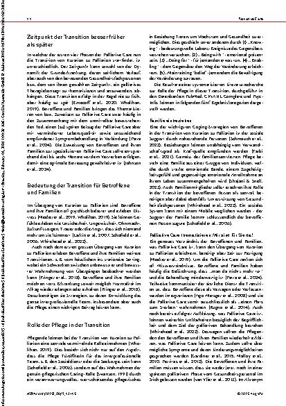 Vorschauseite 2: Transition von Kuration zu Palliation: Die Rolle der Pflege Edukative Begleitung von Betroffenen und ihren Familien