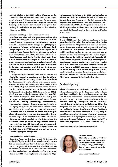 Vorschauseite 3: Transition von Kuration zu Palliation: Die Rolle der Pflege Edukative Begleitung von Betroffenen und ihren Familien