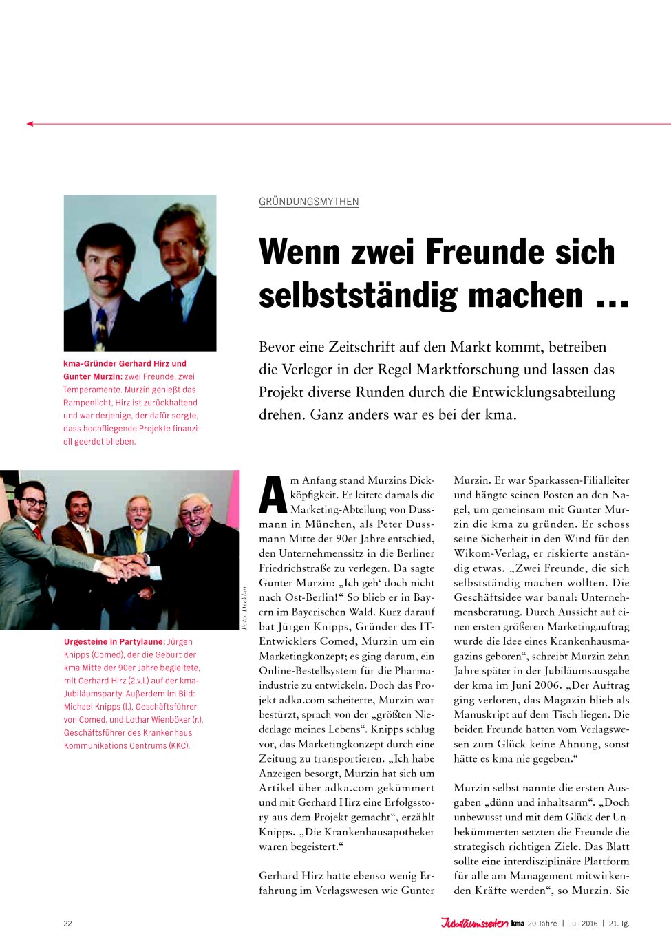 Vorschauseite 1: Gründungsmythen: Wenn zwei Freunde sich selbstständig machen …