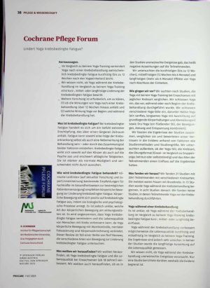Vorschauseite 1: Cochrane Pflege Forum Lindert Yoga krebsbedingte Fatigue?
