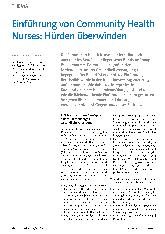 Vorschauseite 1: Einführung von Community Health Nurses: Hürden überwinden