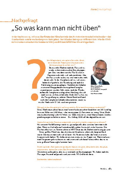 Vorschauseite 1: Nachgefragt: „So etwas kann man nicht üben“