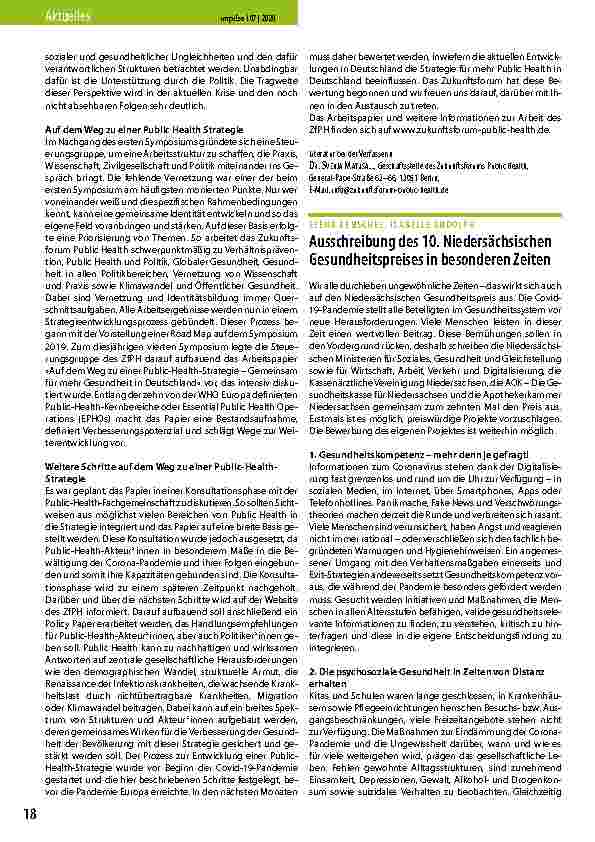 Vorschauseite 2: Gemeinsam für mehr Gesundheit in Deutschland