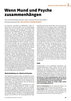 Vorschauseite 1: Wenn Mund und Psyche zusammenhängen