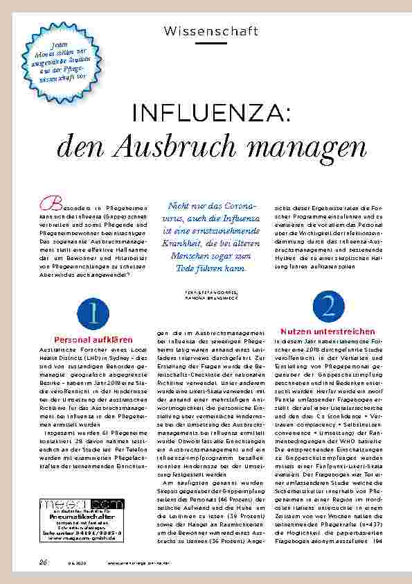 Vorschauseite 1: INFLUENZA: den Ausbruch managen