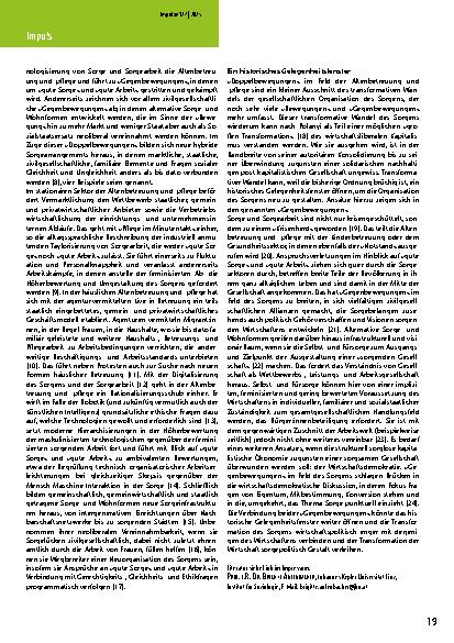 Vorschauseite 2: Sorge in der Transformation Vom strukturell sorglosen Kapitalismus zur sorgsamen Gesellschaft?
