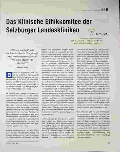 Vorschauseite 1: Das Klinische Ethikkomitee der Salzburger Landeskliniken