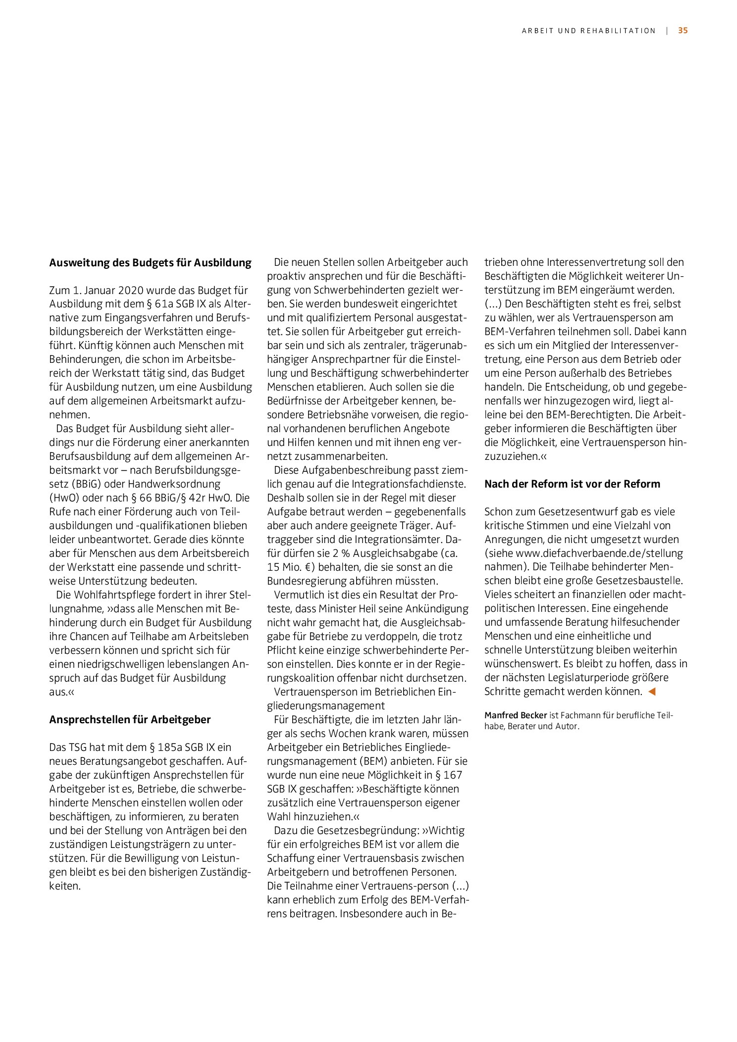 Vorschauseite 2: Das Teilhabestärkungsgesetz: Ein paar Verbesserungen