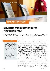 Vorschauseite 1: Bauliche Mindeststandards flexibilisieren?
