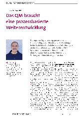 Vorschauseite 1: Das QM braucht eine prozessbasierte Weiterentwicklung.