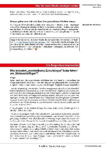 Vorschauseite 5: Beraterbrief Pflege Heft 6-2024